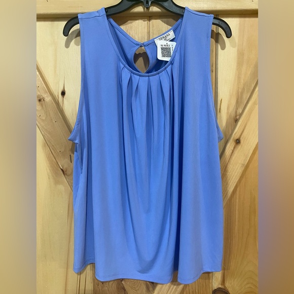 3X Zenana Spring Blue Sleeveless Blouse - Picture 1 of 12